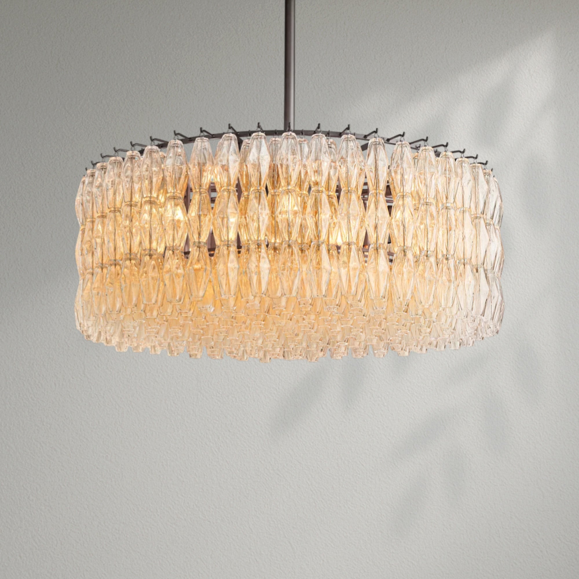 Chiaran Smoke Glass Round Chandelier