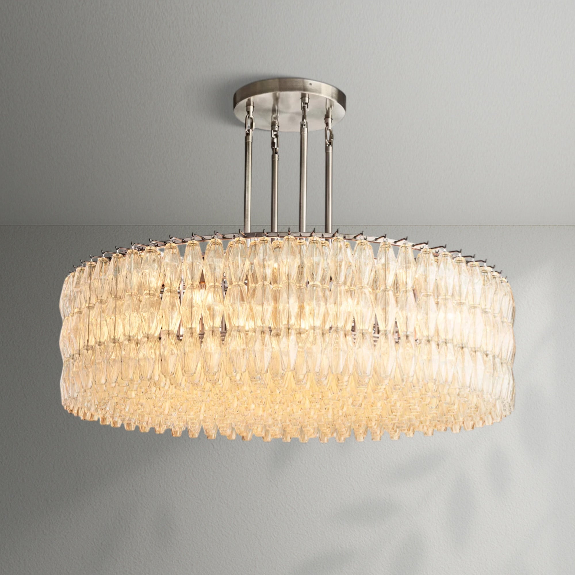 Chiaran Smoke Glass Round Chandelier