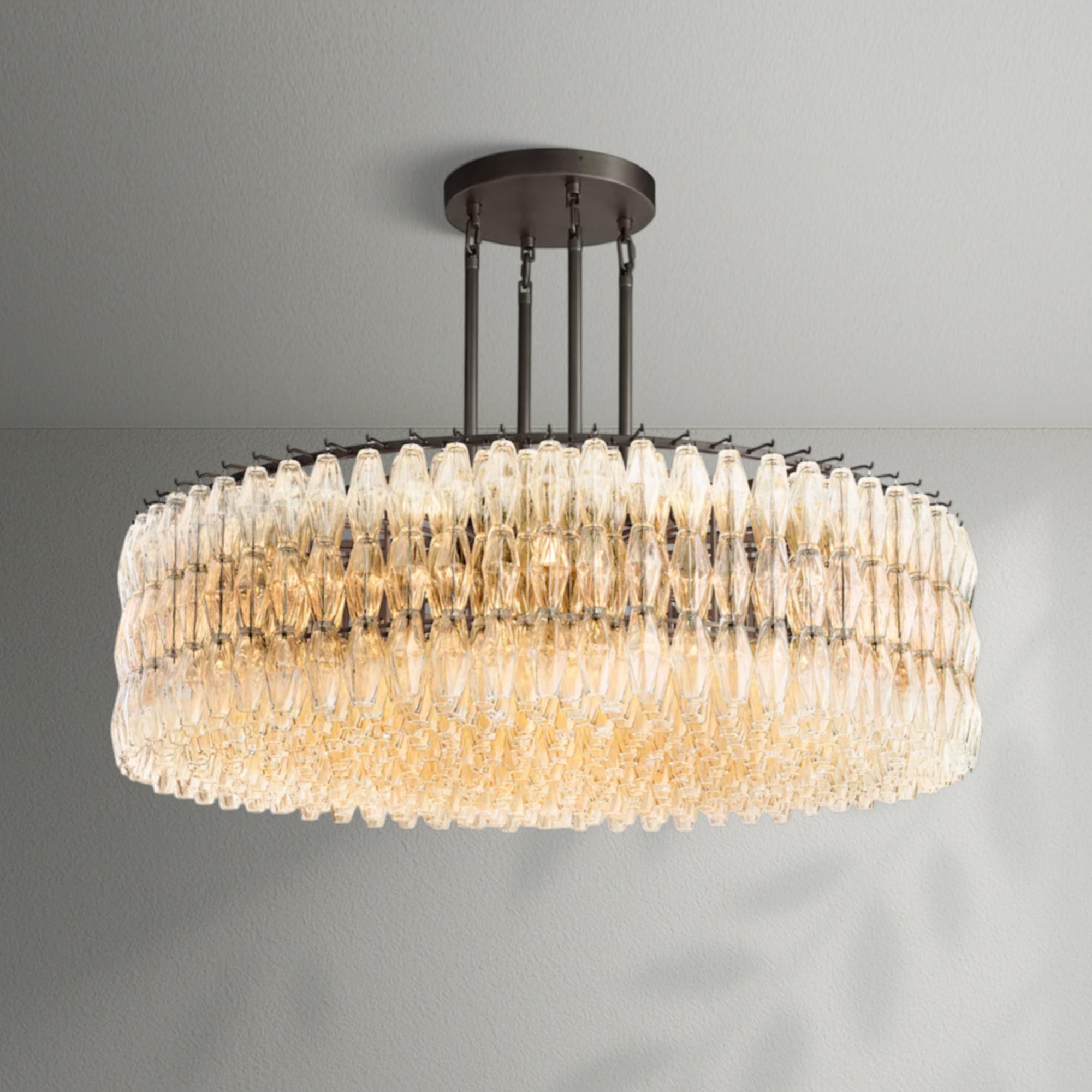 Chiaran Smoke Glass Round Chandelier