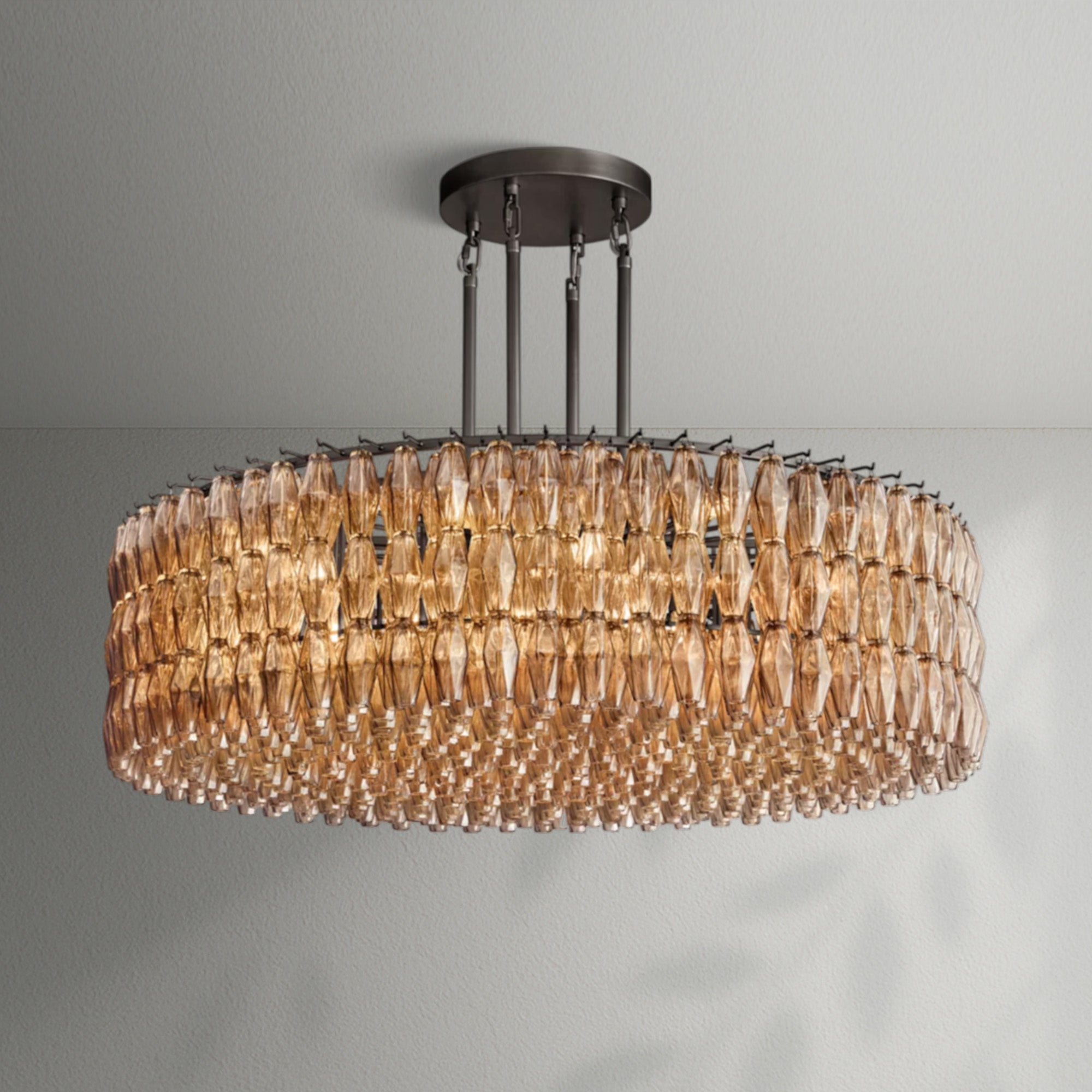 Chiaran Smoke Glass Round Chandelier