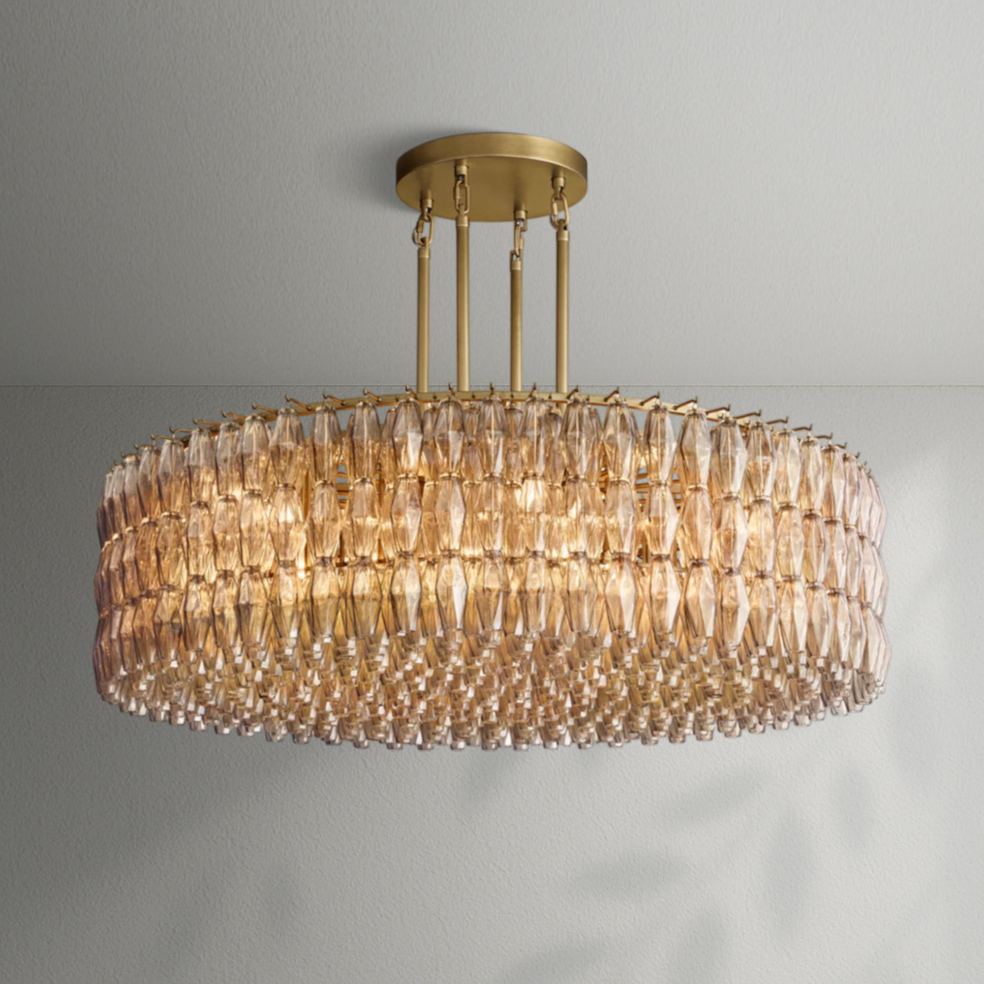 Chiaran Smoke Glass Round Chandelier