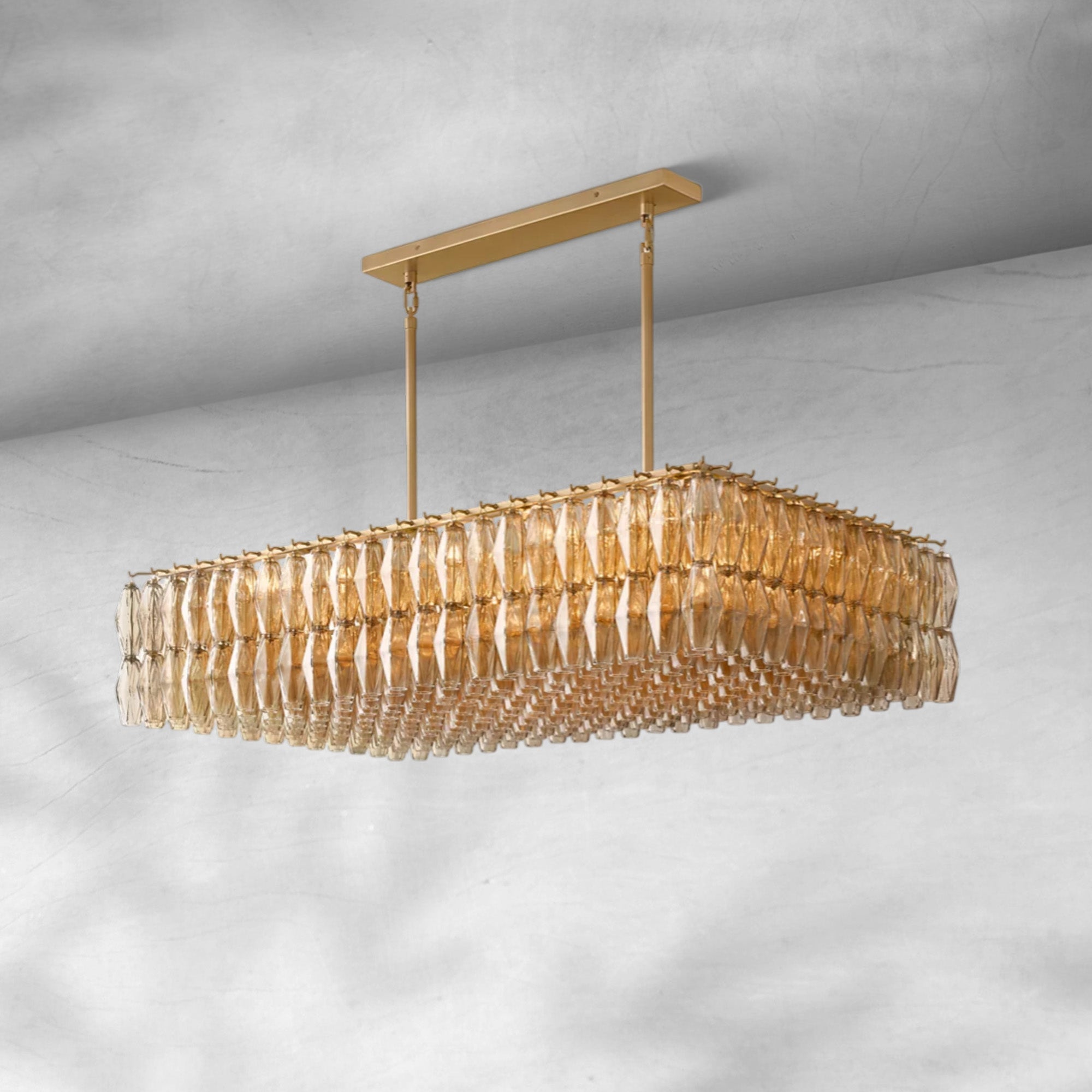 Cyra Glass Rectangular Chandelier