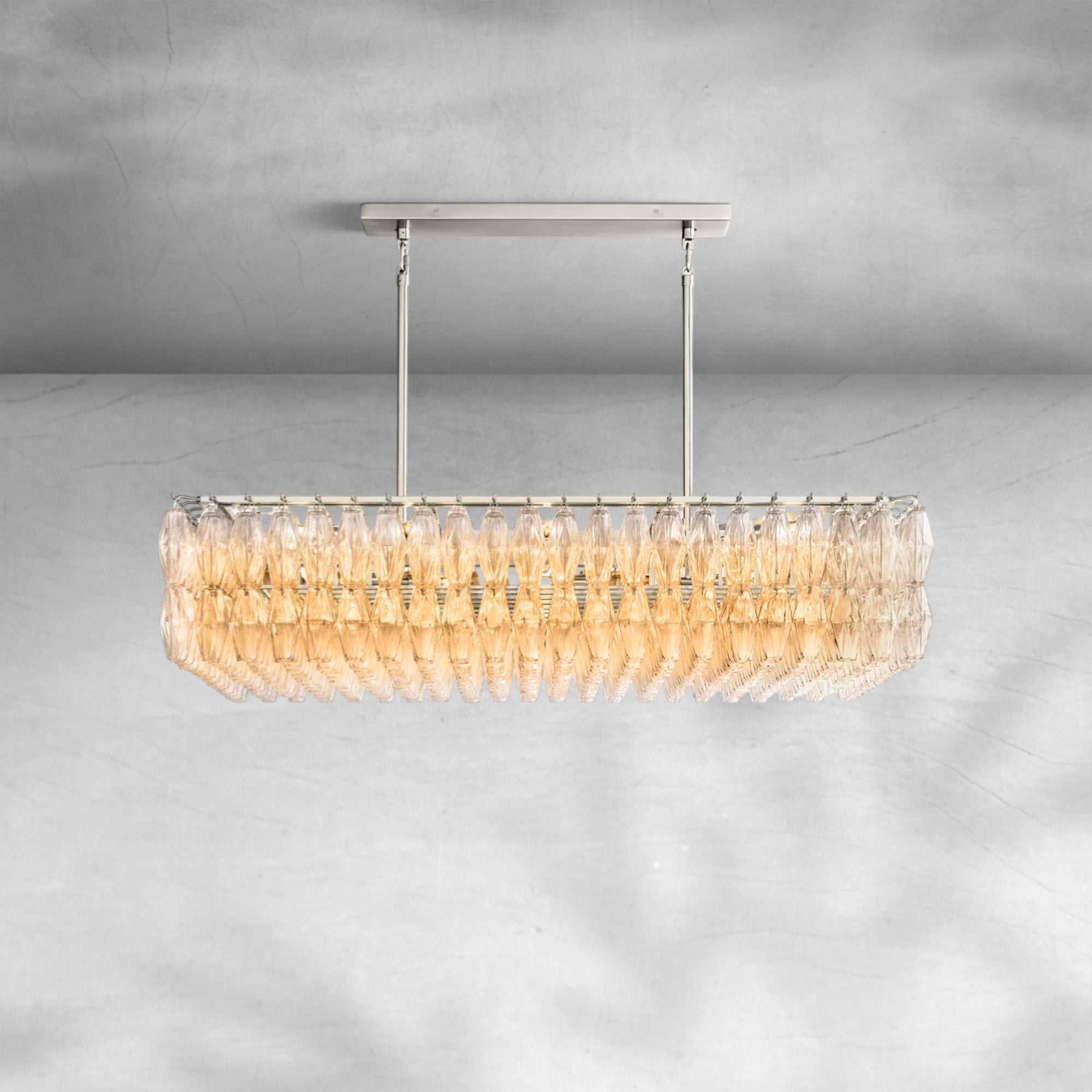 Cyra Glass Rectangular Chandelier