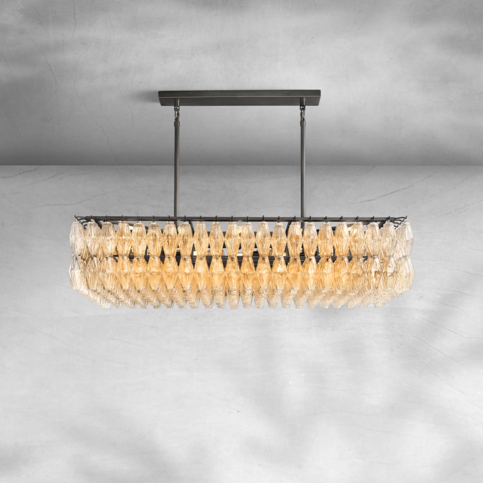 Cyra Glass Rectangular Chandelier