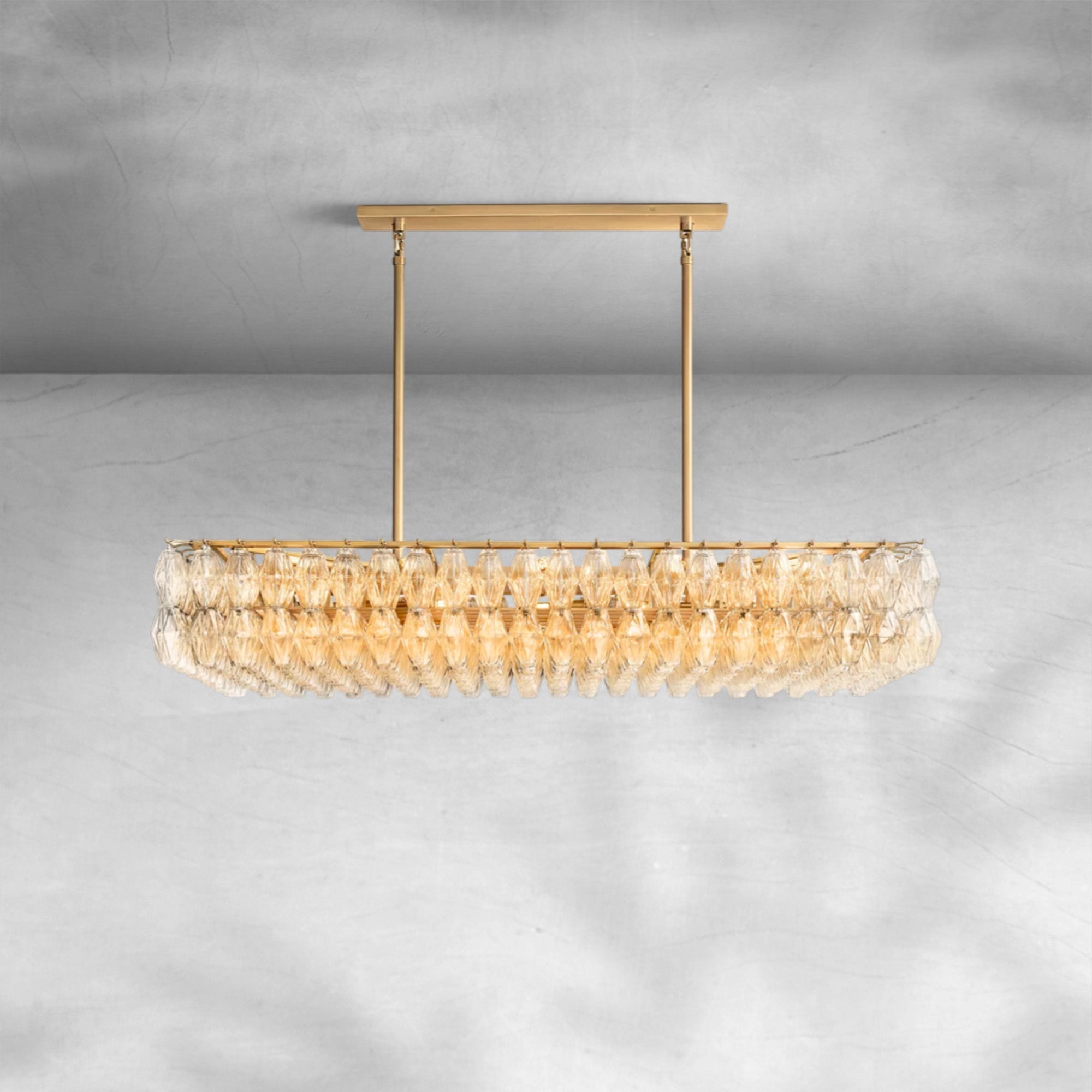 Cyra Glass Rectangular Chandelier