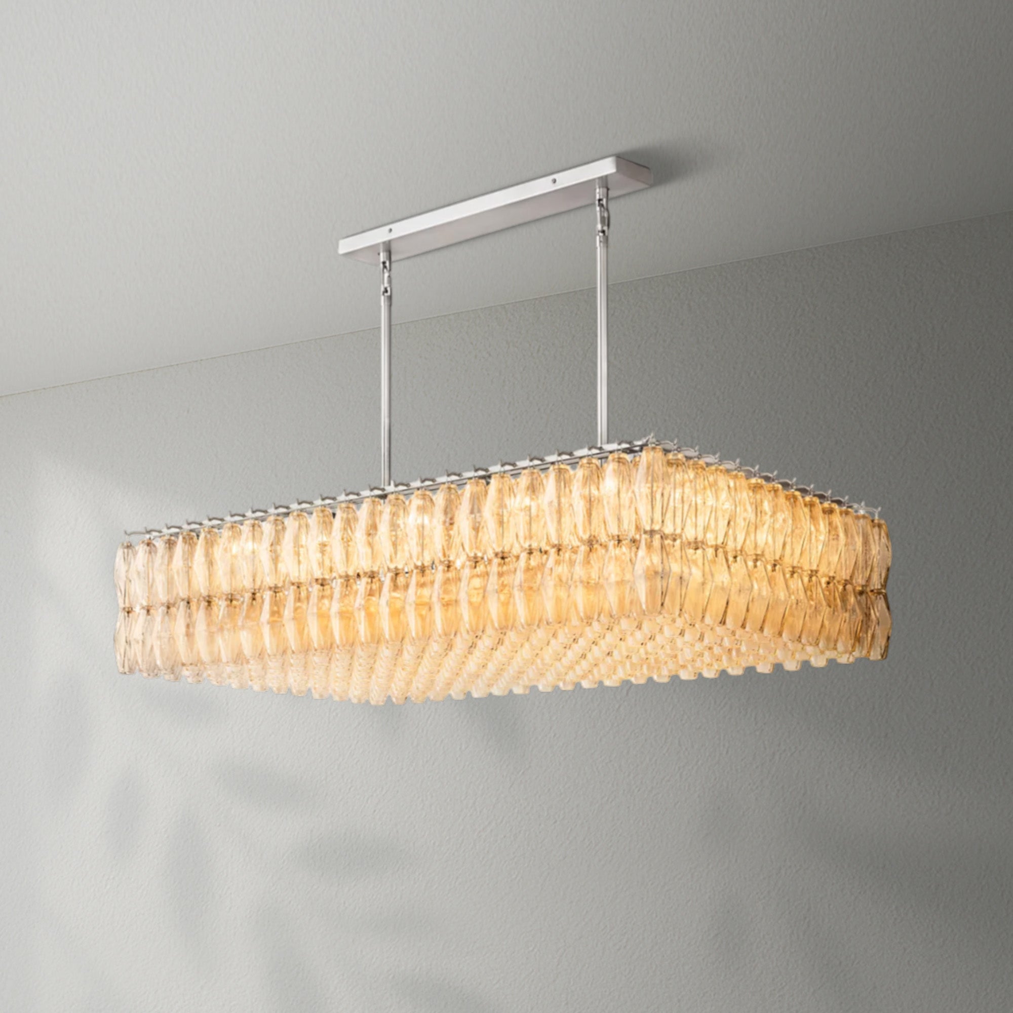 Cyra Glass Rectangular Chandelier