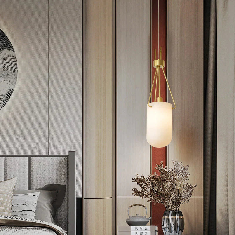 Nina Modern Alabaster Pendant Light, Alabaster Pendant Lamp Besides Bed Pendant Light Luster Gaze
