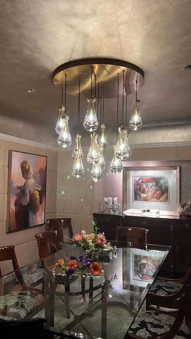Raindrop Round Modern Chandelier Light