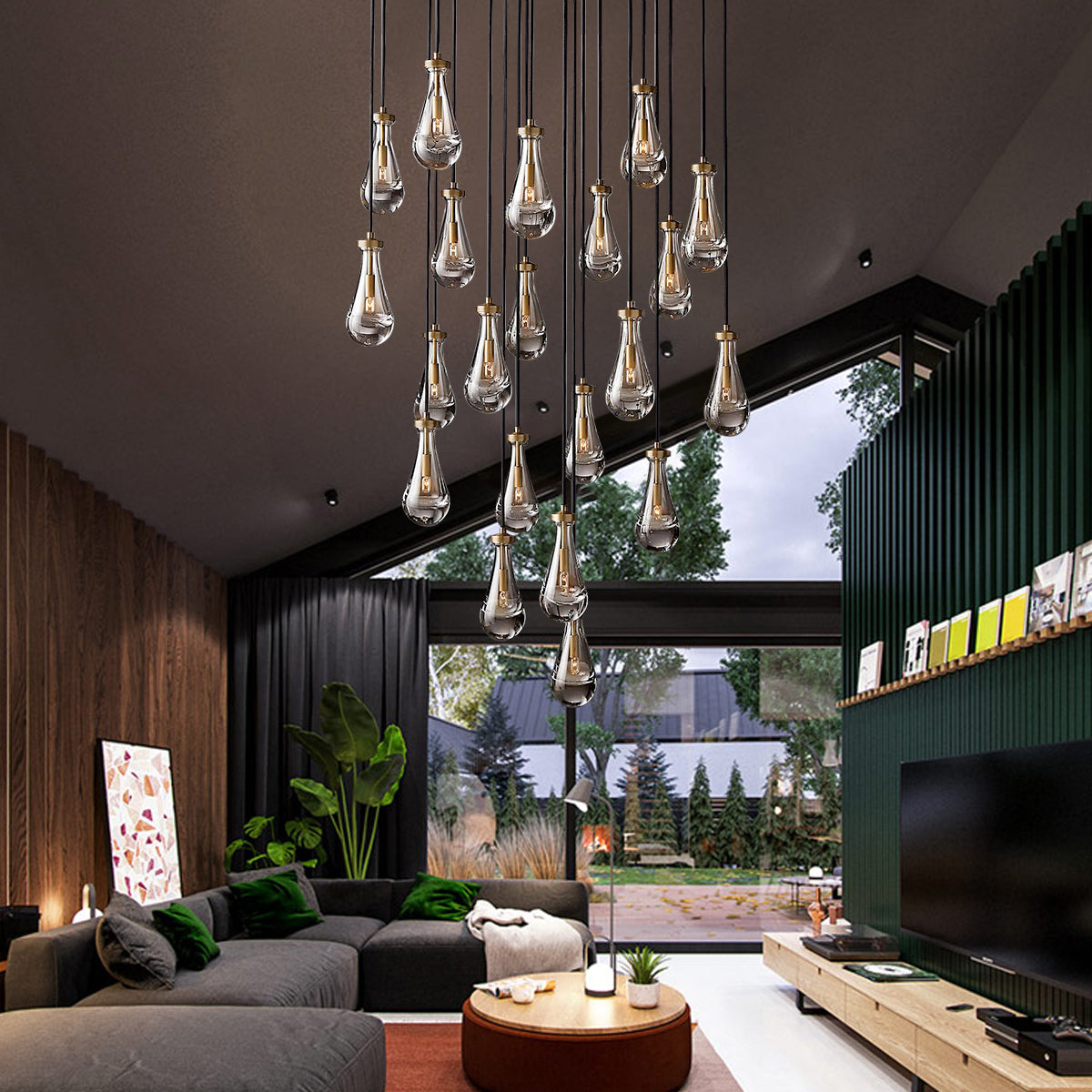 Raindrop Round Modern Chandelier Light