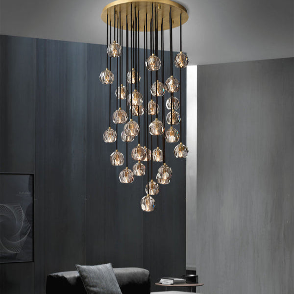 Boule Do Crystal Cluster Round Chandelier