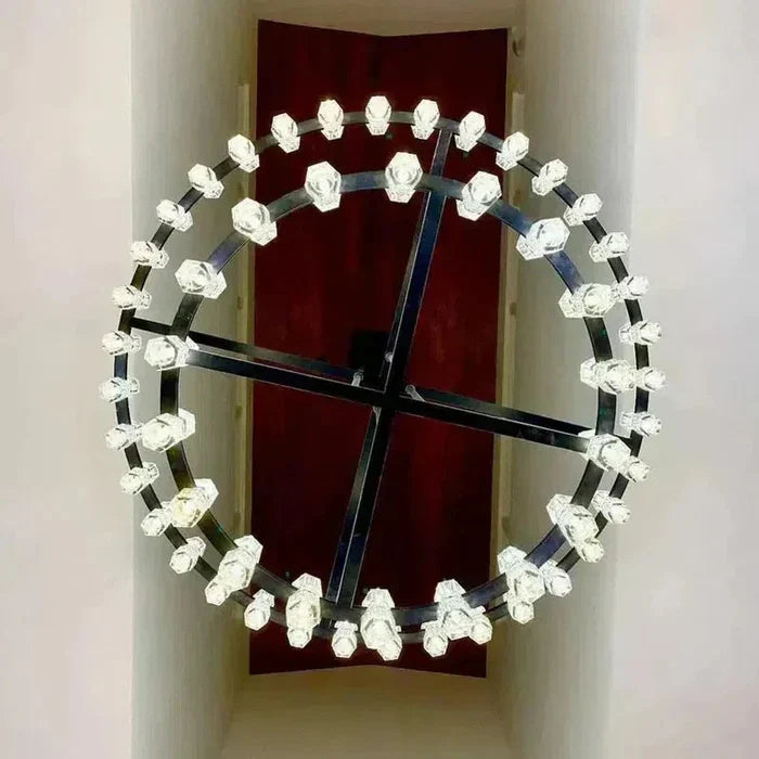 Luster Gaze Grand Deco Tiered Round Chandelier 60" - Background Shot