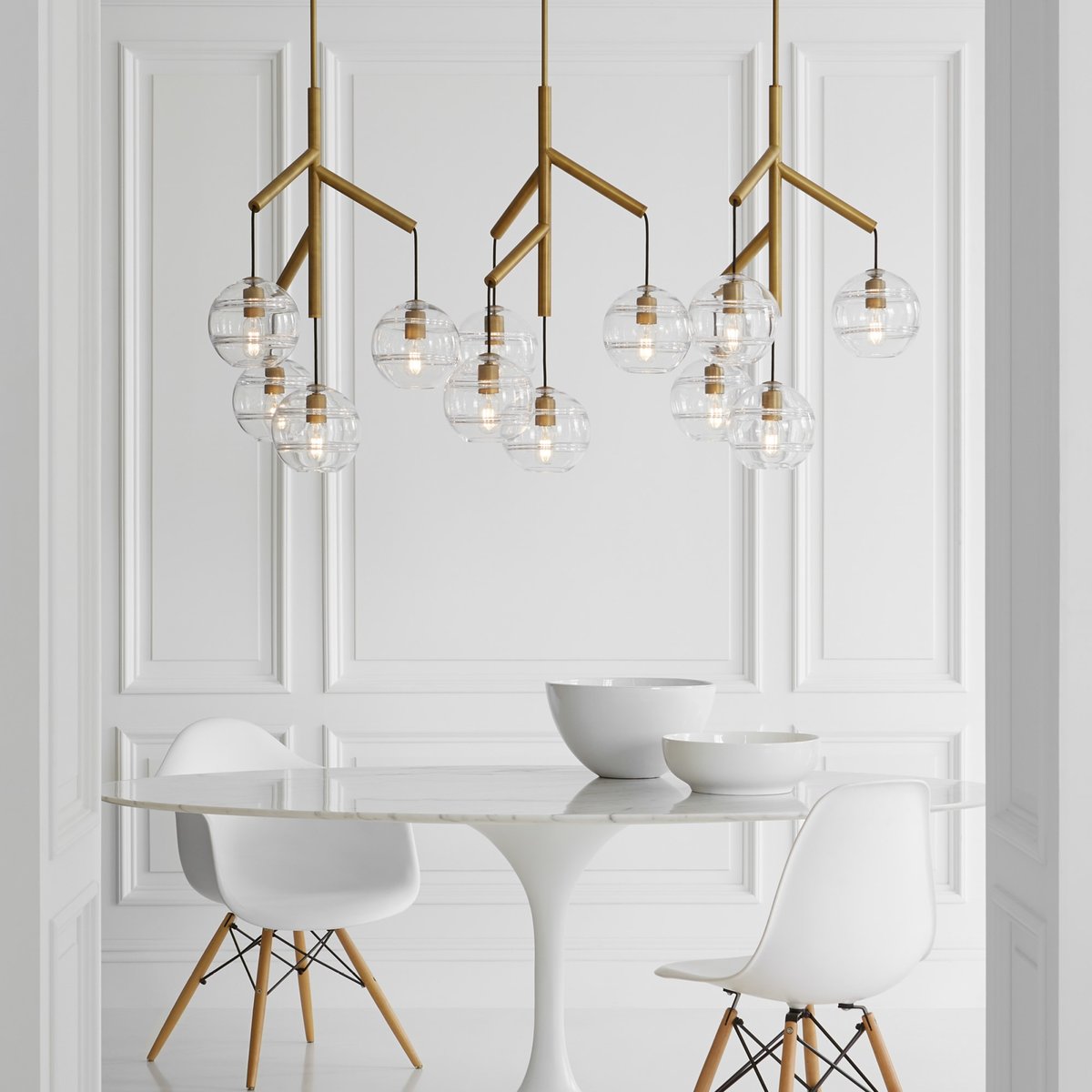 Art Glass Ball Sedona Triple Chandelier - Luster Gaze