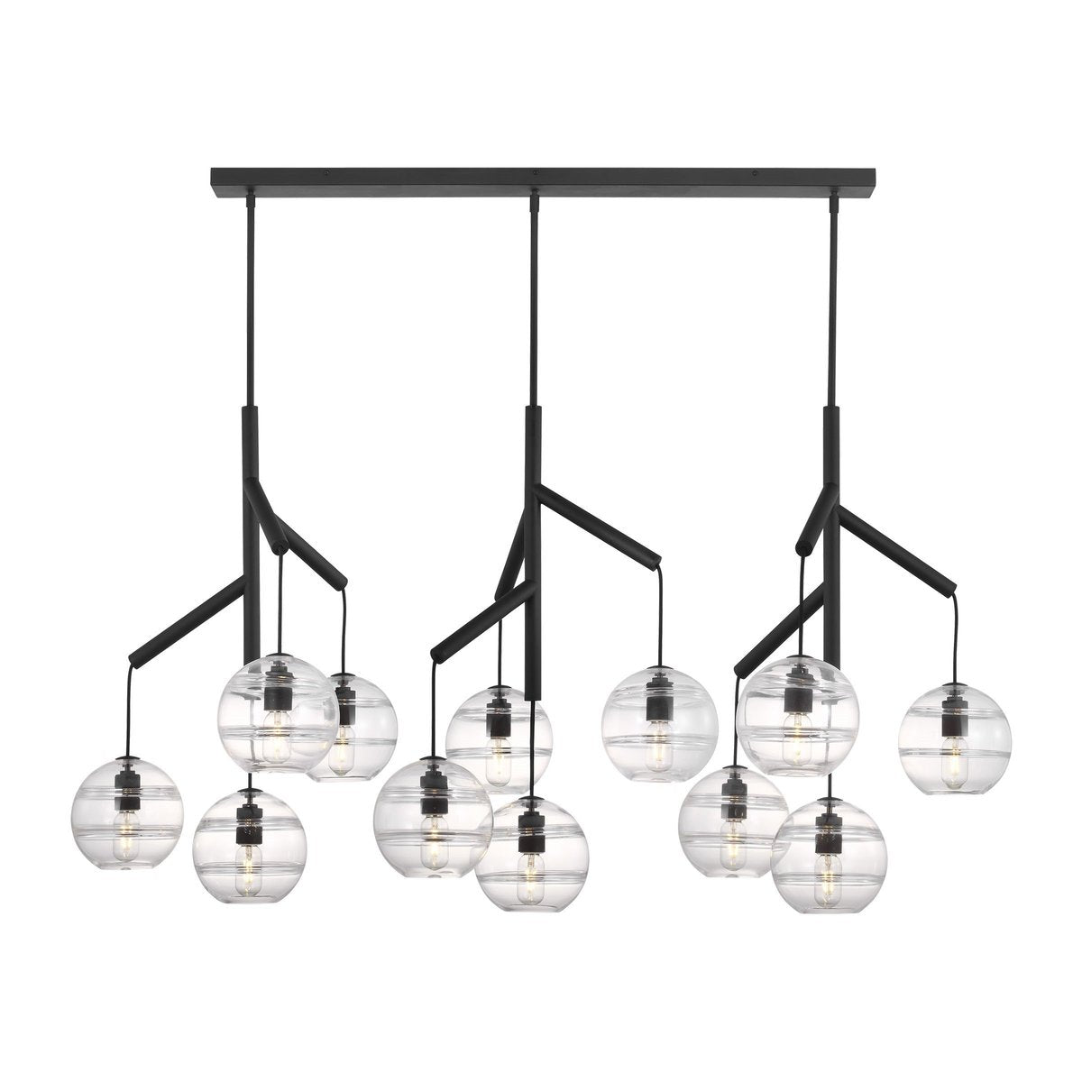 Art Glass Ball Sedona Triple Chandelier - Luster Gaze