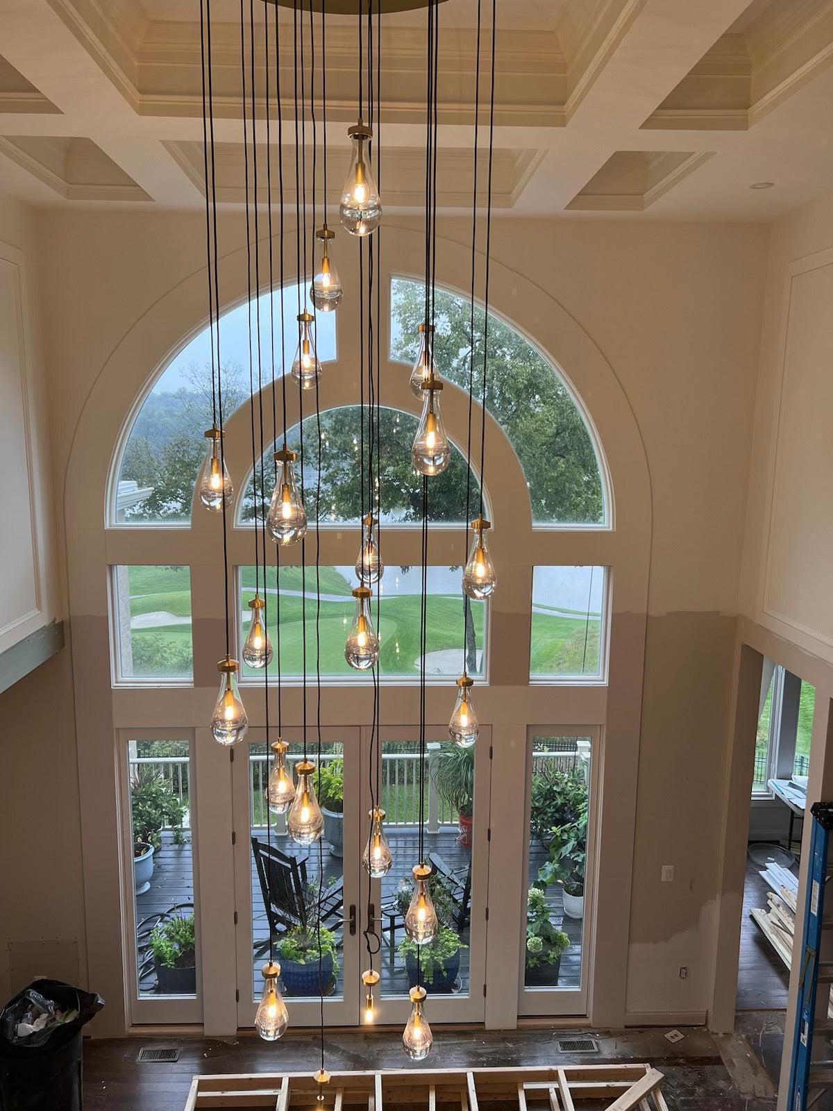 Soltaire Raindrop Round Chandelier 18"