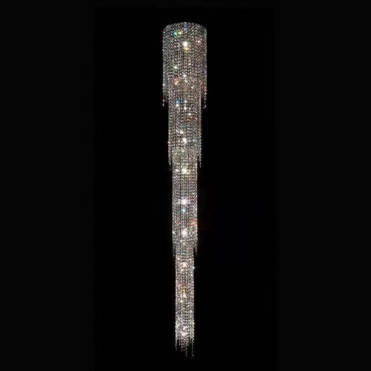 Luster Gaze Grand Lumina Multi-layered Round Chandelier - American transitional great room with cathedral ceiling