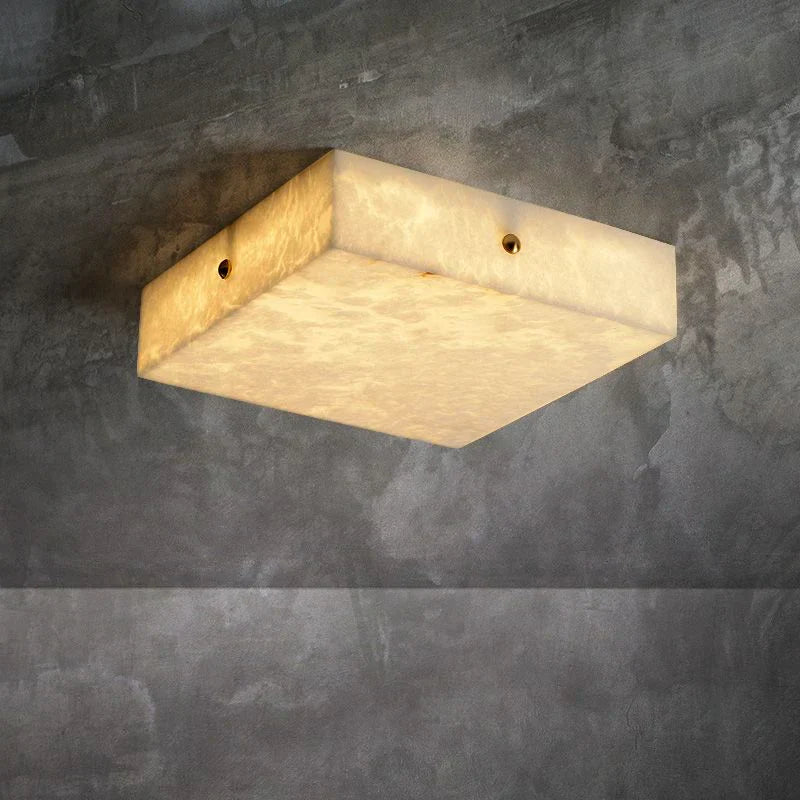 Coral Modern Alabaster Flushmount, Designer Ceiling Light Fixtures Chandelier Luster Gaze 15.75"L  