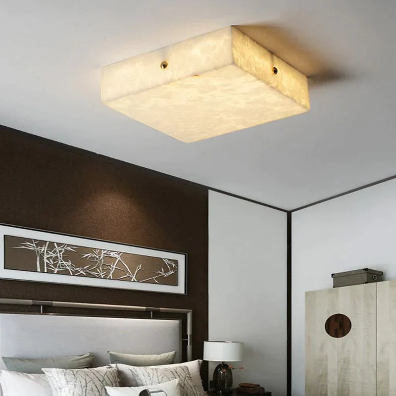 Coral Modern Alabaster Flushmount, Designer Ceiling Light Fixtures Chandelier Luster Gaze   