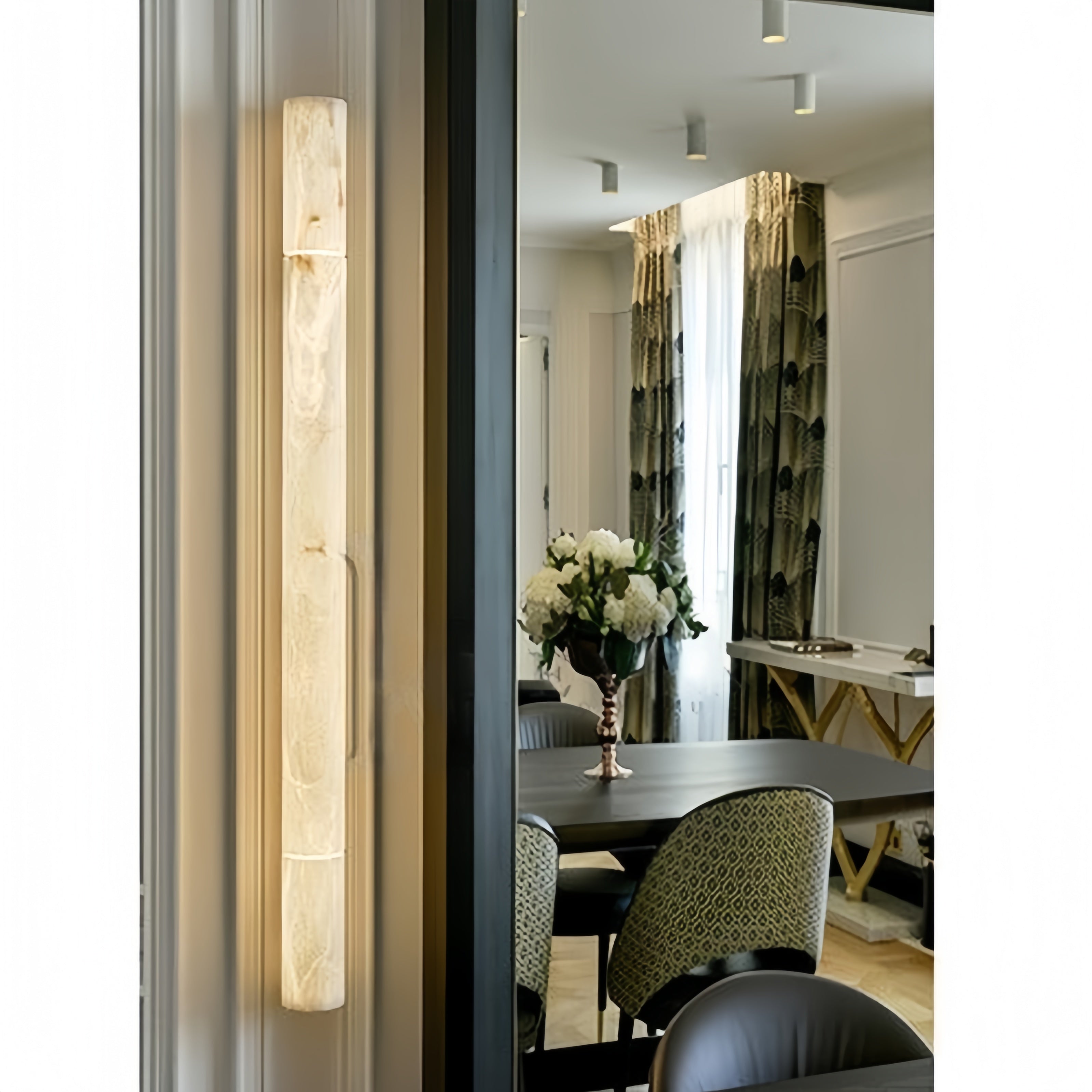 Garron Modern Alabaster Linear Wall Sconce