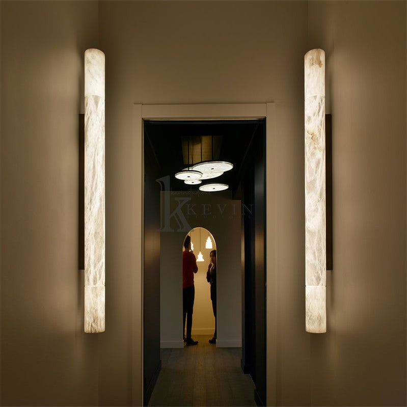 Garron Modern Alabaster Linear Wall Sconce Wall Light Fixtures Luster Gaze