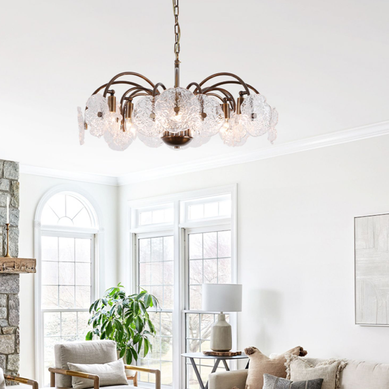 Lysen Vintage Glass Luxury Large Tiered Chandelier For Living Room