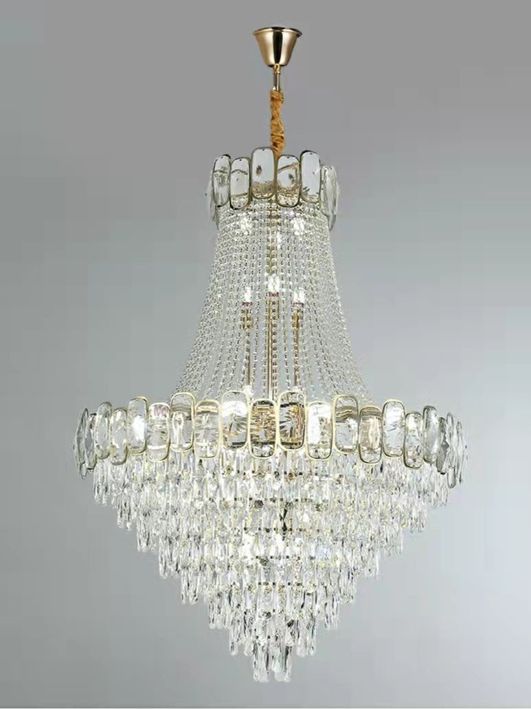 Luster Gaze Grand Lumina K9 Crystal Round Chandelier - Background Shot