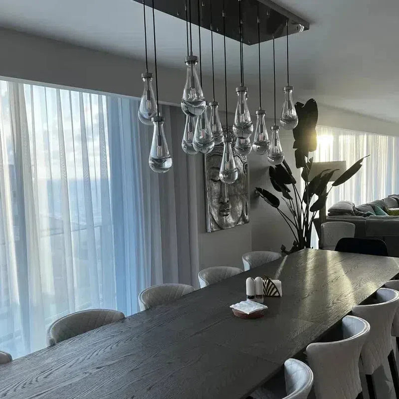 Raindrop Glass Linear Chandelier