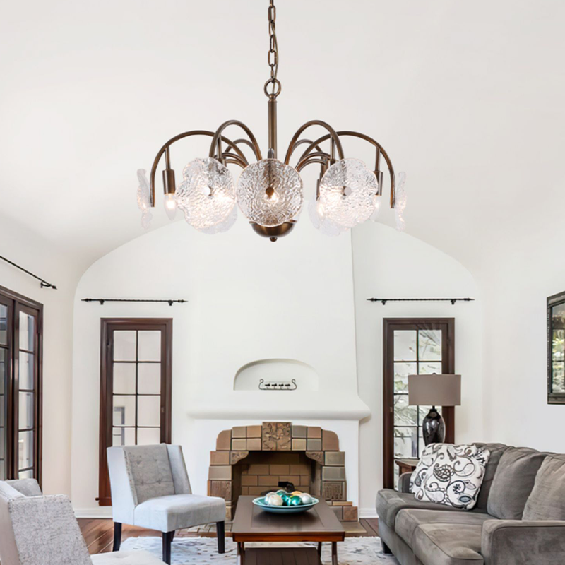 Lysen Vintage Glass Luxury Large Tiered Chandelier For Living Room