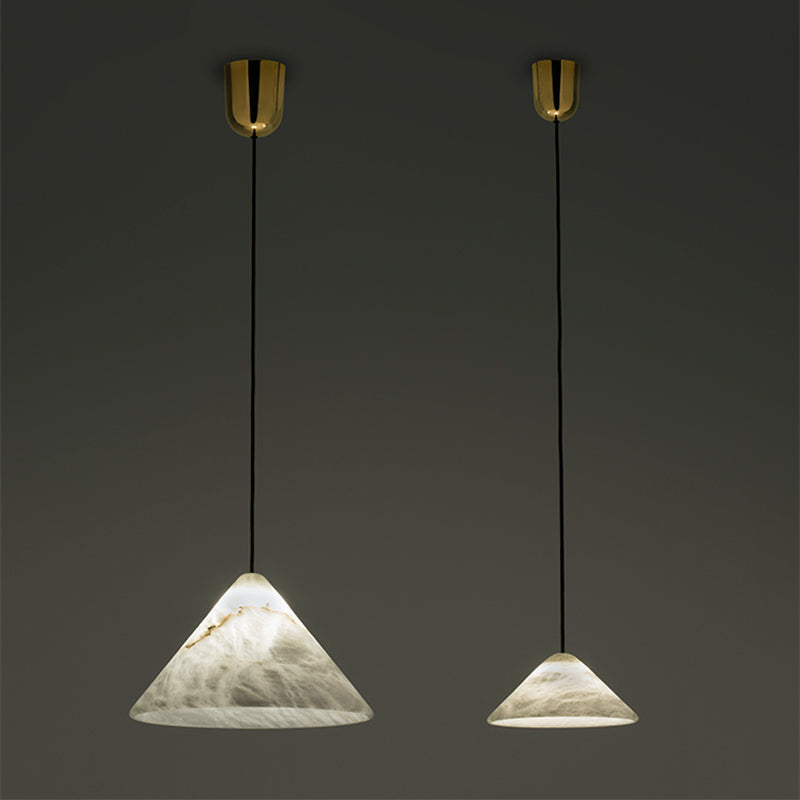 Matteo Modern Alabaster Kitchen Island Pendant Light Chandelier Luster Gaze Small-7.87" D  