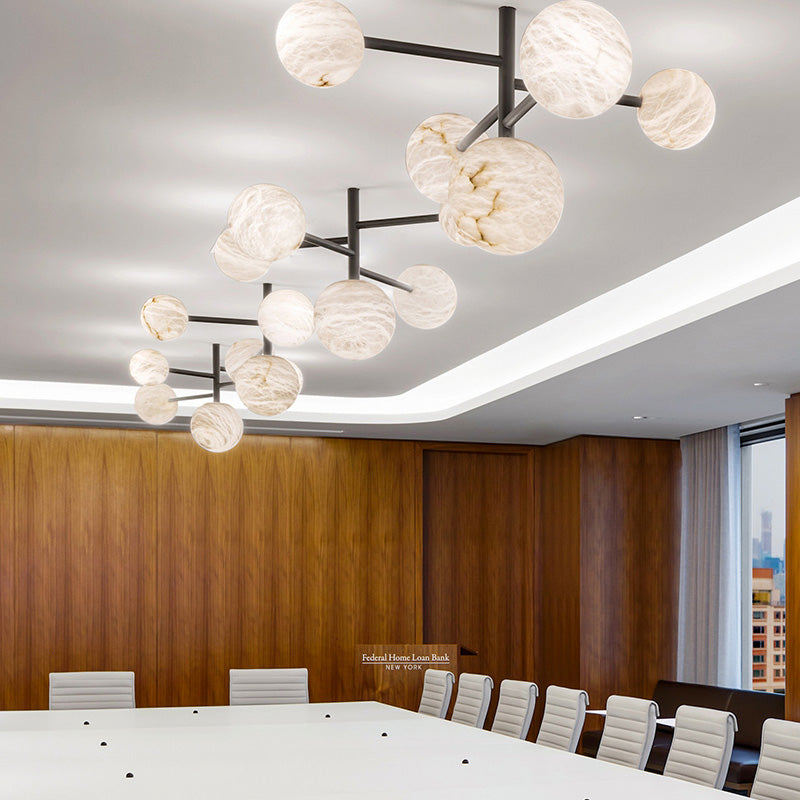 Sian Modern Sphere Delight - Modern Artistic Alabaster Pendant Light Chandelier Luster Gaze