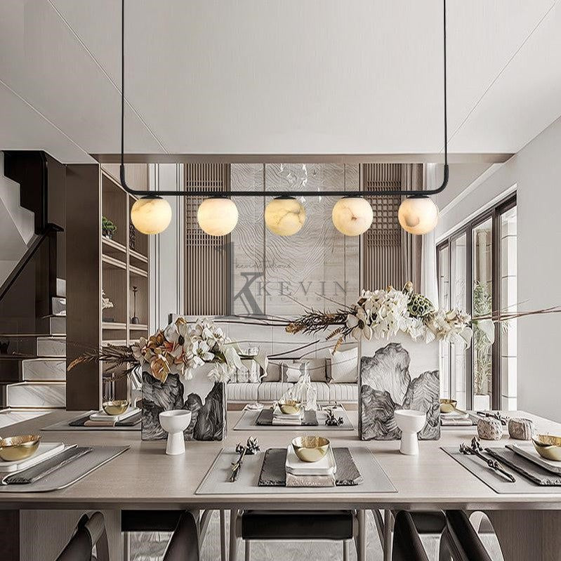 Koltin Modern Alabaster Global Kitchen Island Pendant 5 Lights  Luster Gaze