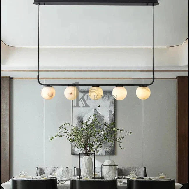 Koltin Modern Alabaster Global Kitchen Island Pendant 5 Lights  Luster Gaze