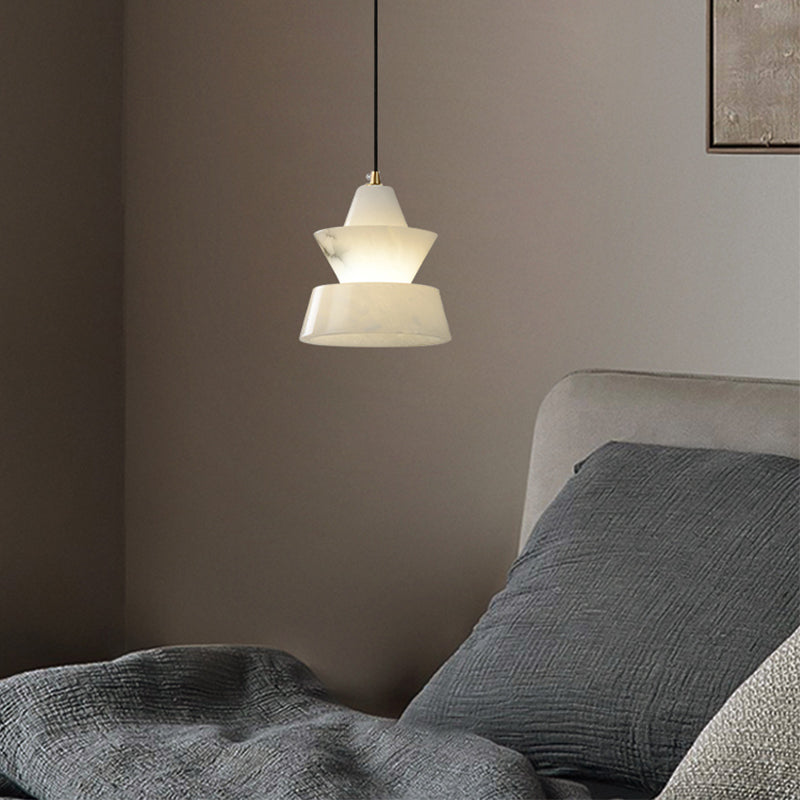 Koltin Lab Small Alabaster Coffee Table Pendant, Modern Pendant Light Besides Bed Chandelier Luster Gaze   