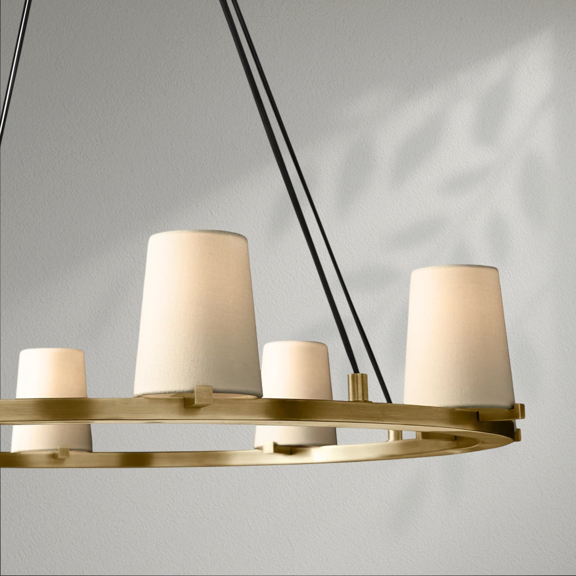 Pauillec Fabric Shade Round Chandelier