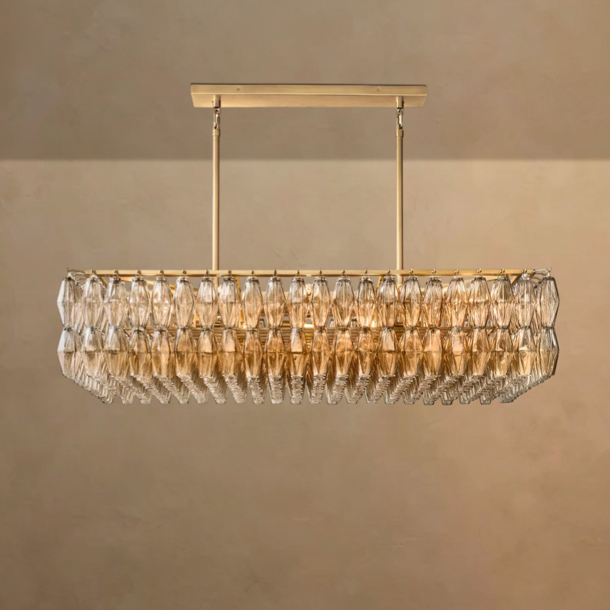 Cyra Glass Rectangular Chandelier