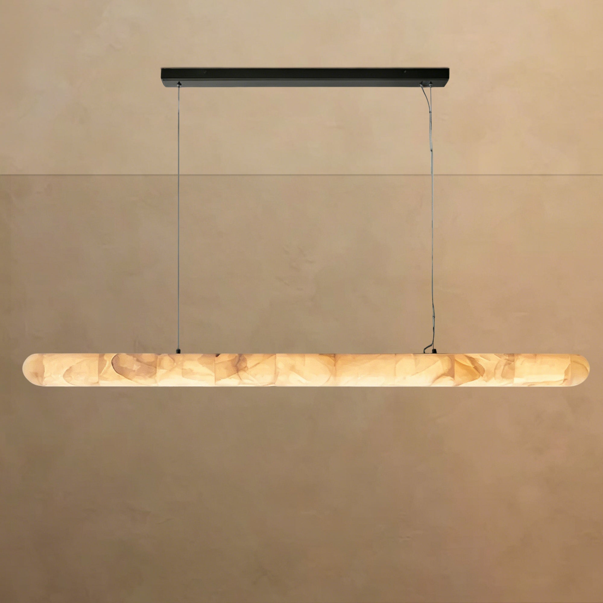 Riora Lisse Alabaster Linear Chandelier 60" 80"