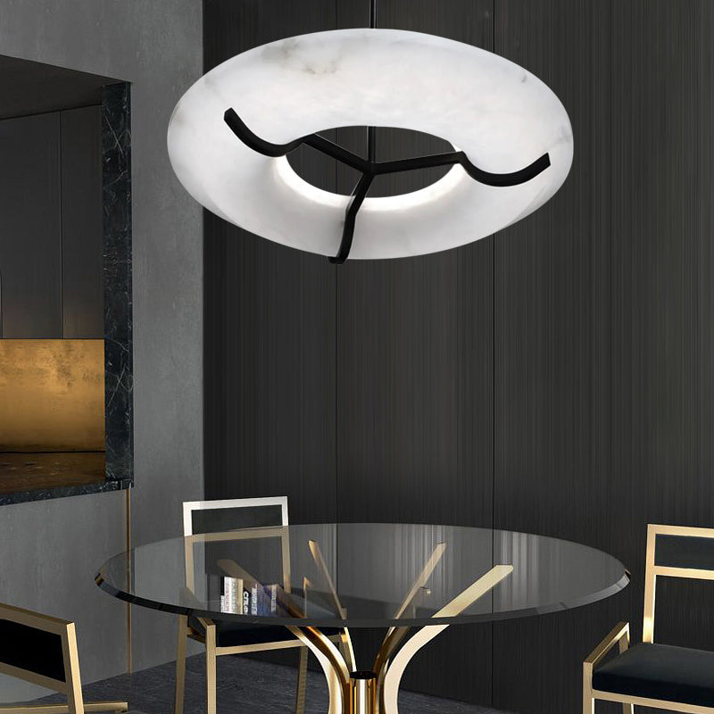 Maxine Modern Round Alabaster Dining Room Chandelier Chandelier Luster Gaze