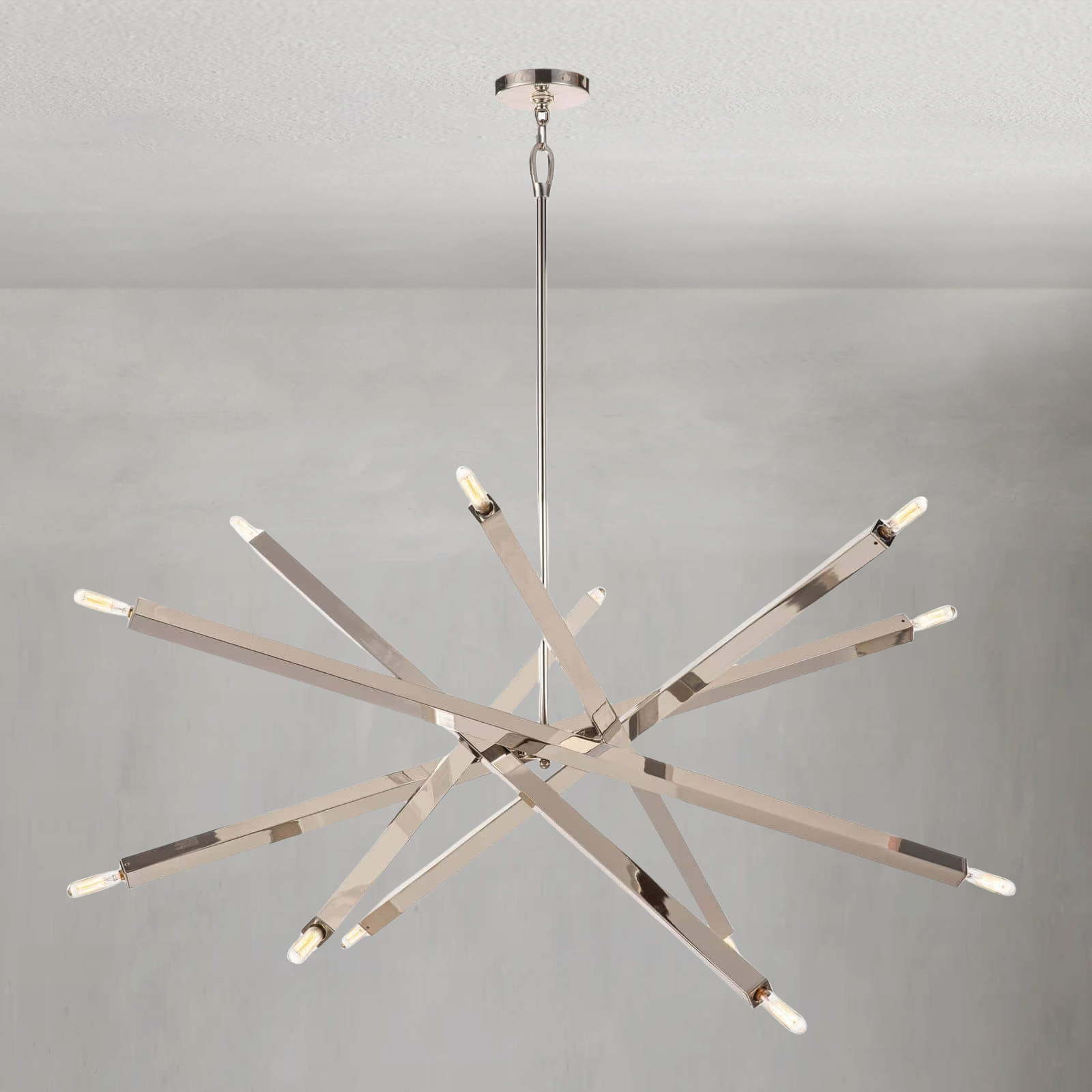 Luster Gaze Kinetic Brass 12-Light Chandelier - Background Shot