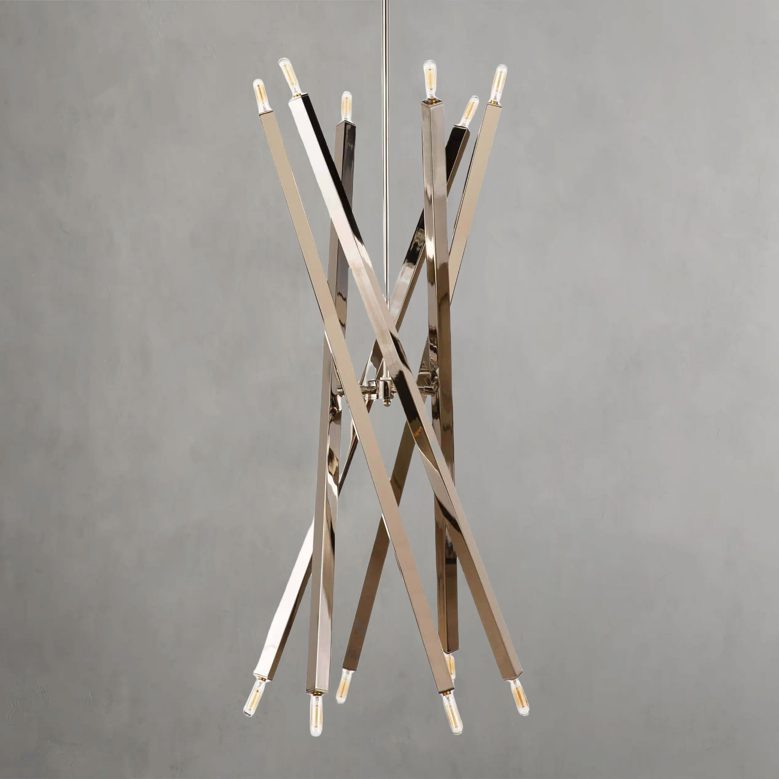 Luster Gaze Kinetic Brass 12-Light Chandelier - Background Shot