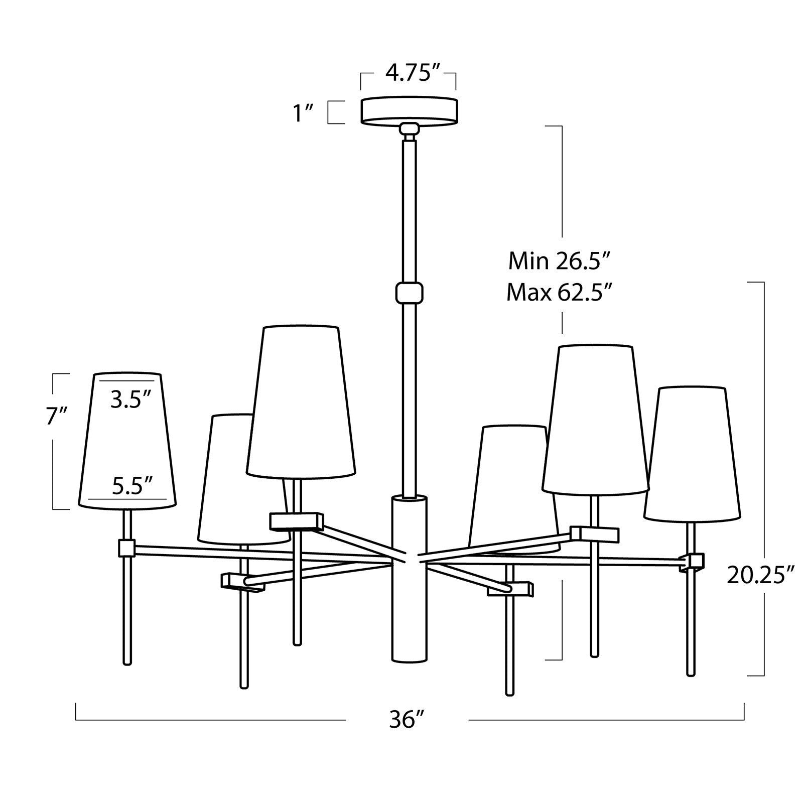 Luster Gaze Veridian Grand 6-Light Chandelier - Background Shot