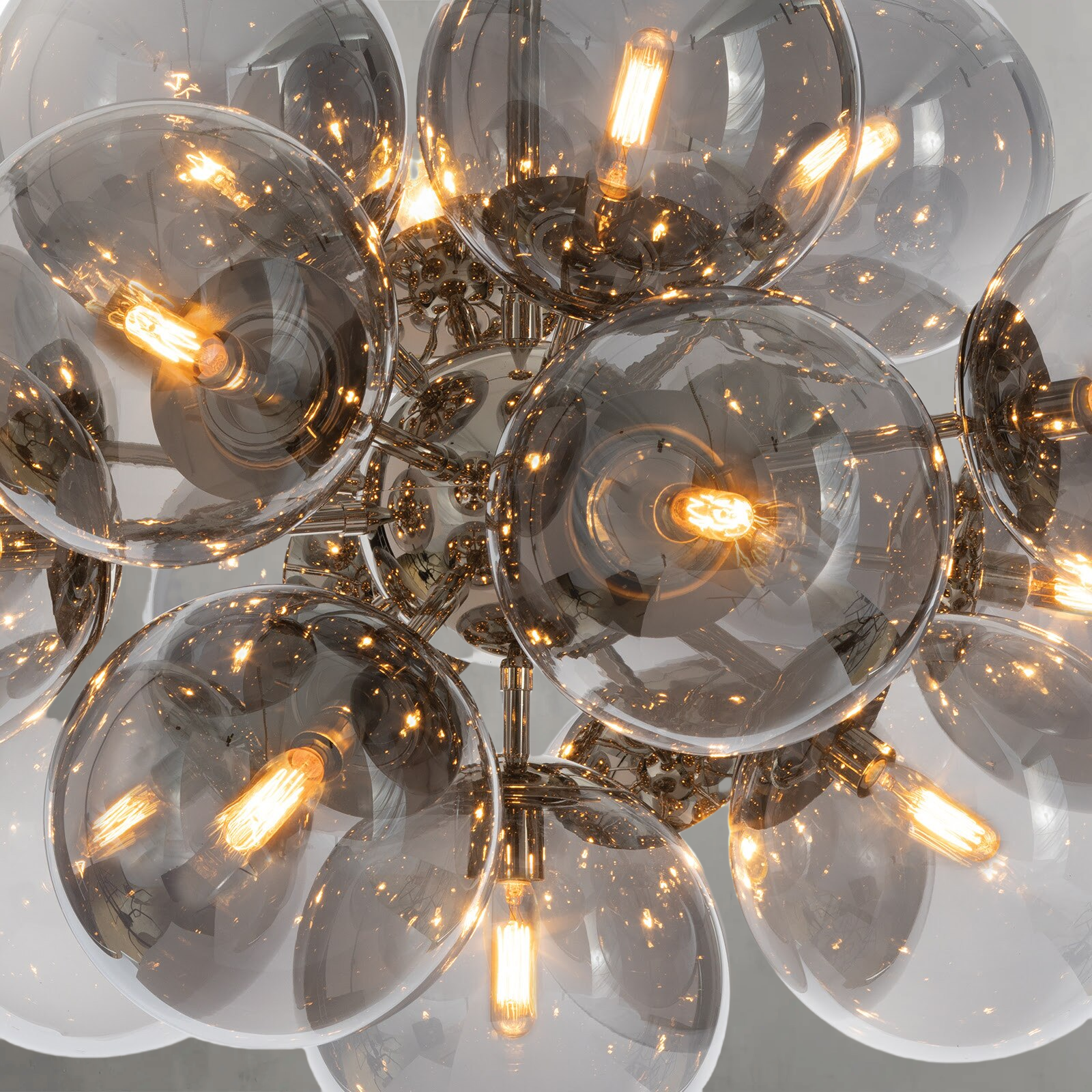 Mandoza Nickel Smoked Glass Chandelier