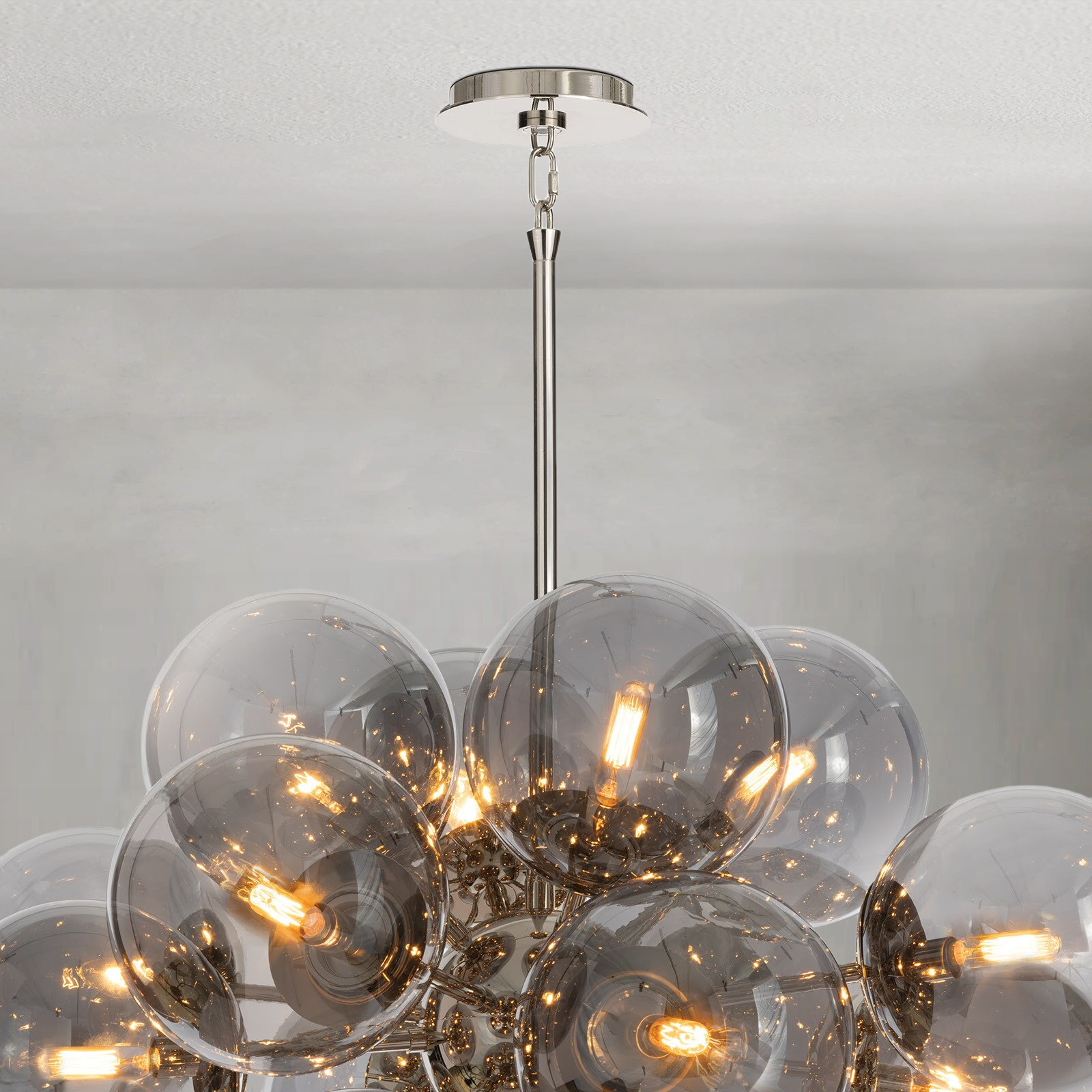 Mandoza Nickel Smoked Glass Chandelier