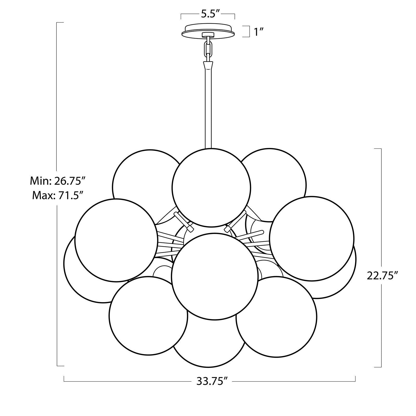 Mandoza Nickel Smoked Glass Chandelier