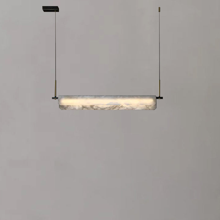 Modern Real Alabaster Chandelier, Linear Chandelier Over Dining Room Chandeliers Luster Gaze   