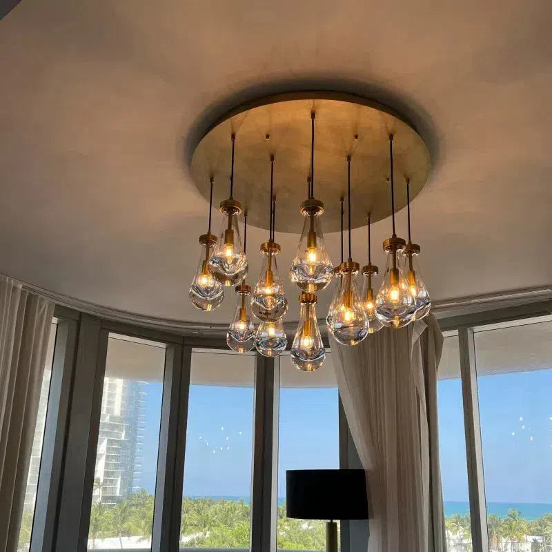 Soltaire Raindrop Round Chandelier 60"