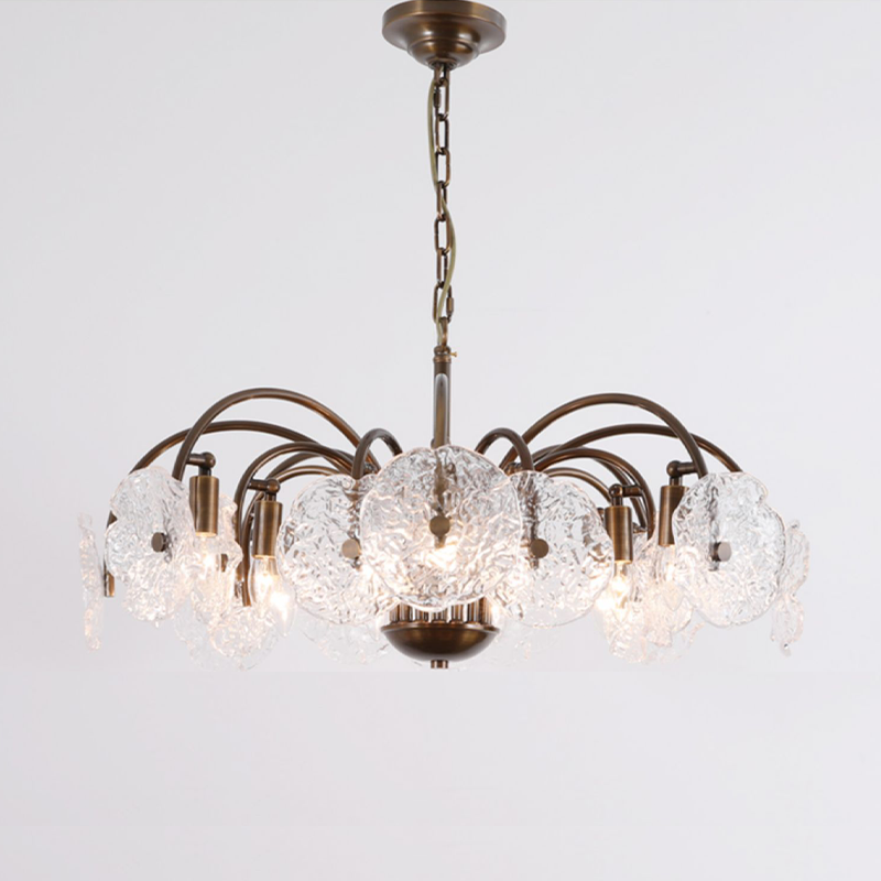 Lysen Vintage Glass Luxury Large Tiered Chandelier For Living Room