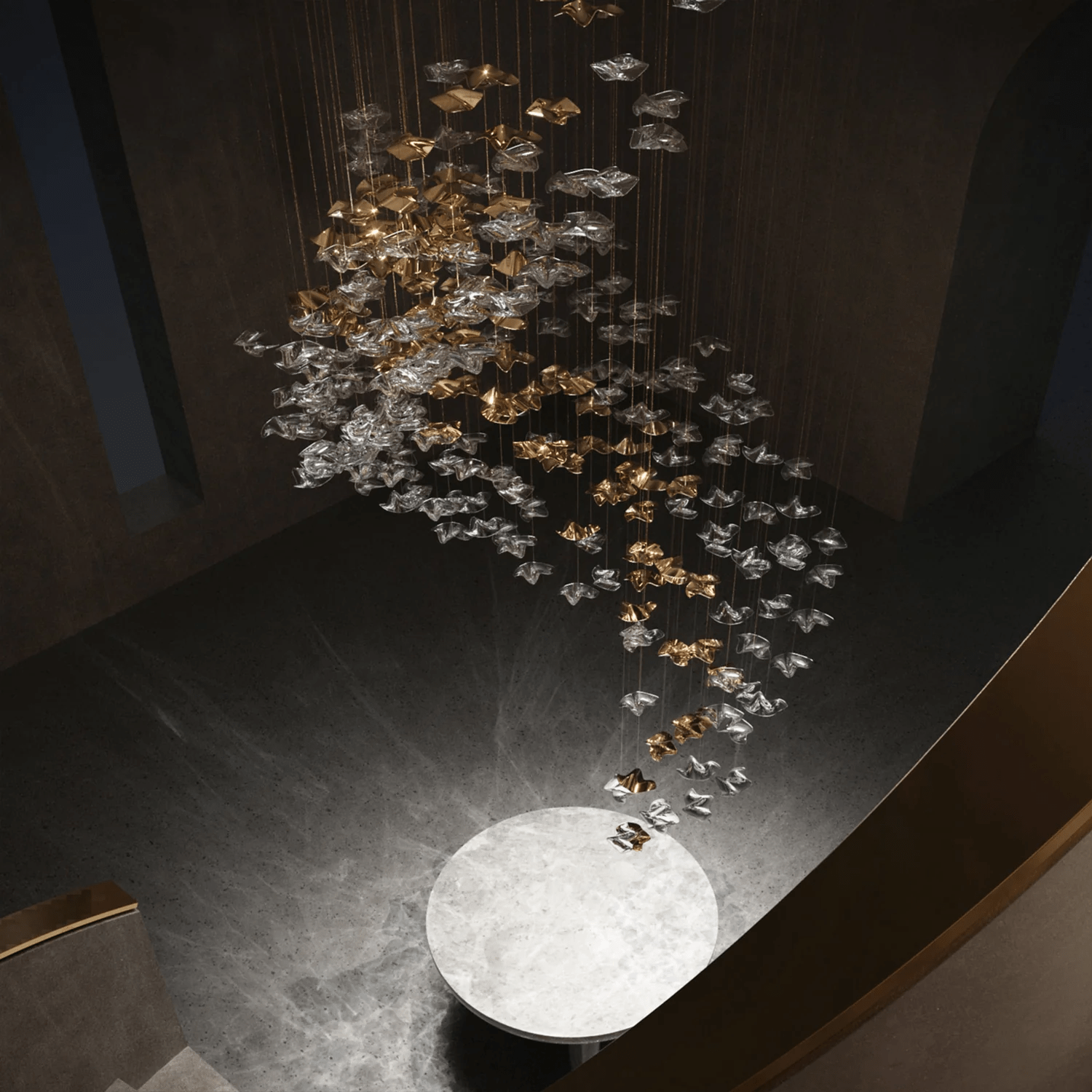 Tidal Stair Crystal Spiral Chandelier