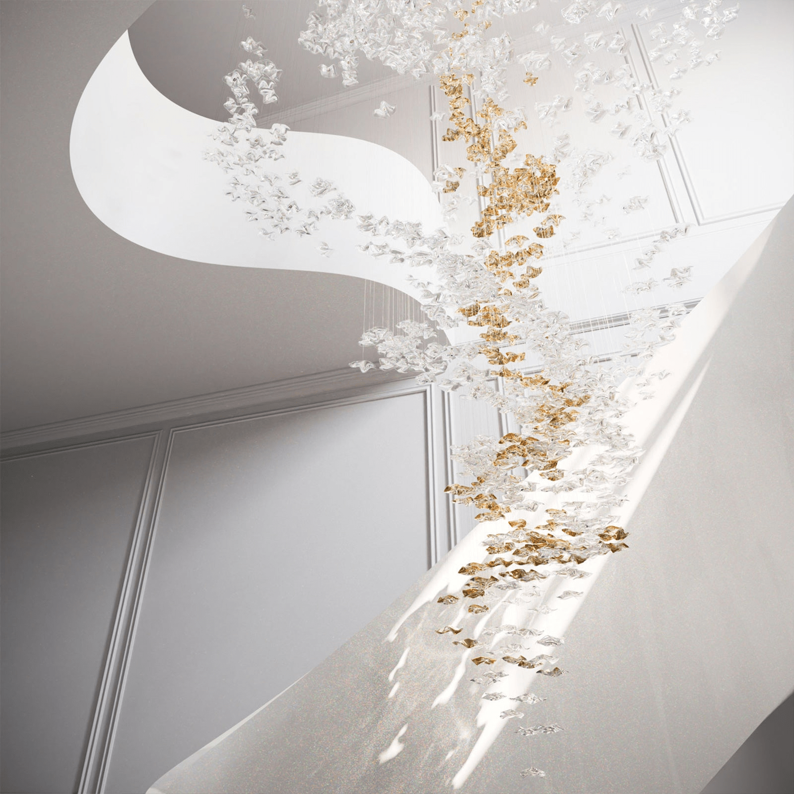 Tidal Stair Crystal Spiral Chandelier