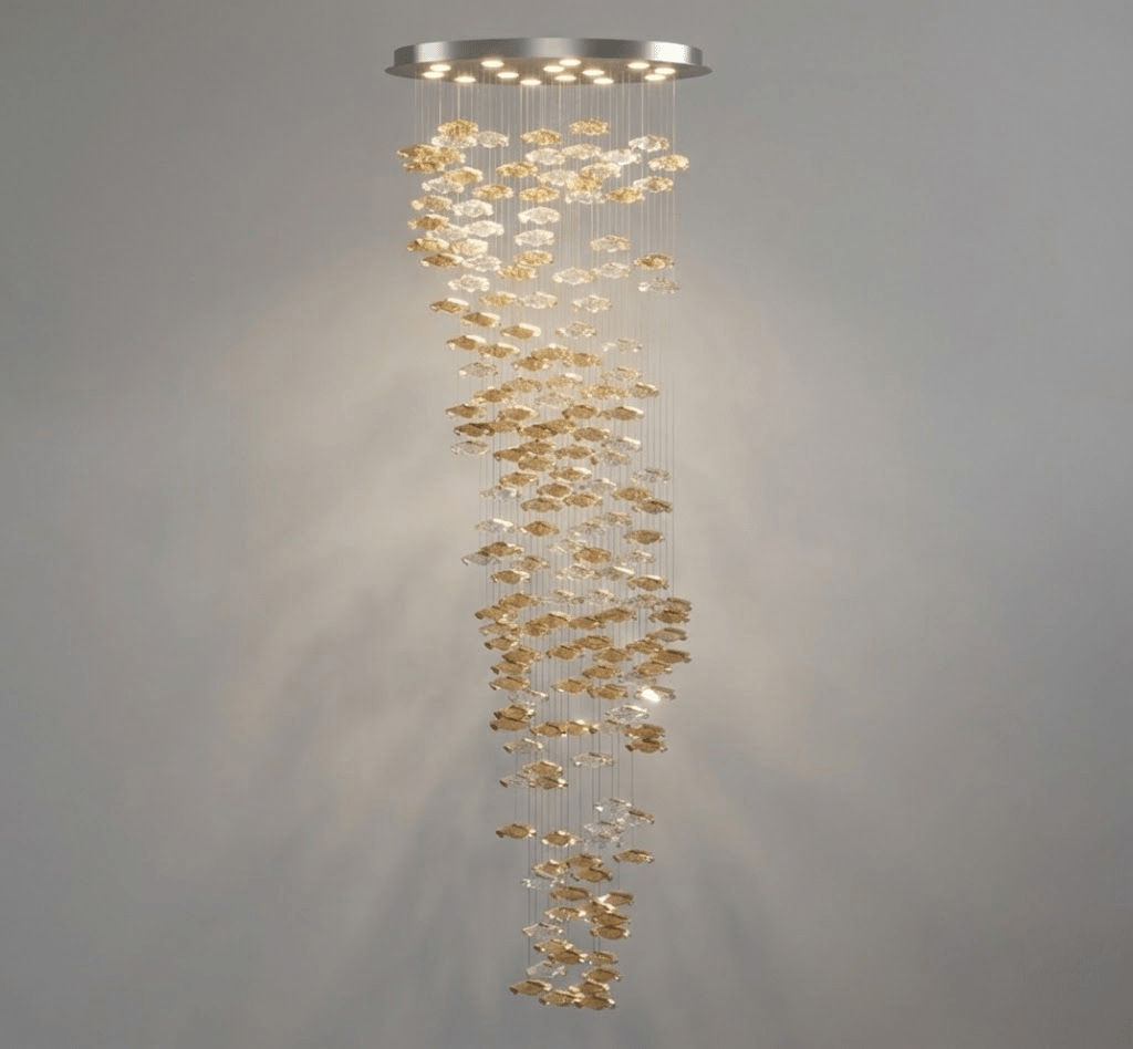 Tidal Stair Crystal Spiral Chandelier