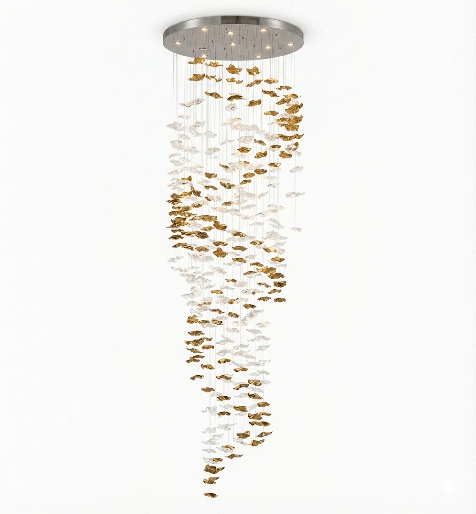 Tidal Stair Crystal Spiral Chandelier