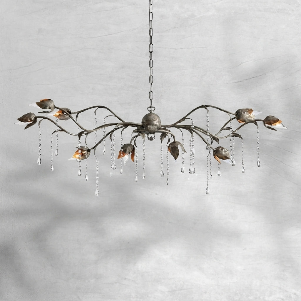 Luster Gaze Viticcio Grand Rectangular Chandelier 52'' 61" 71'' - Background Shot